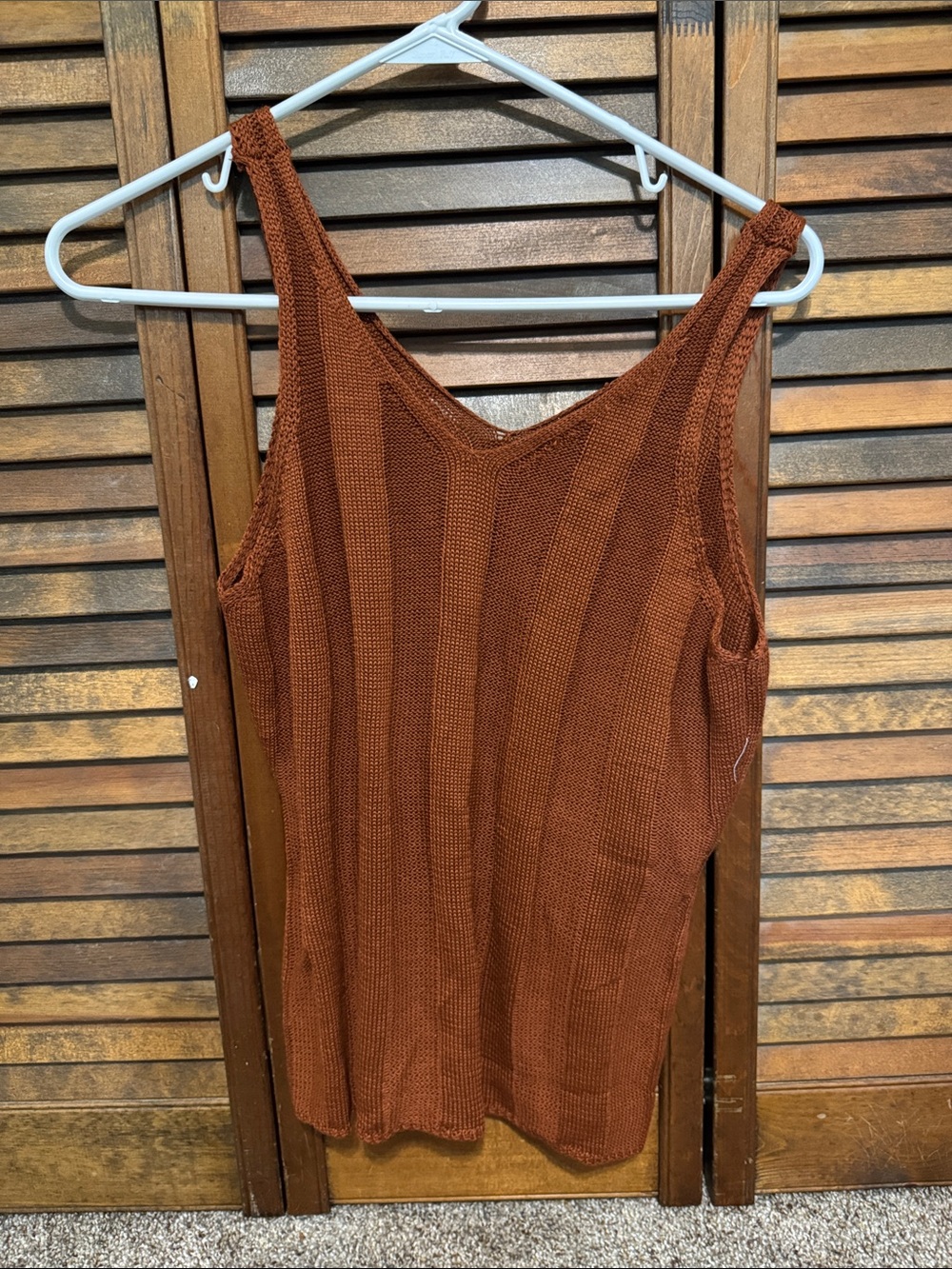 Rust Knit Tank Top - Women's Sleeveless Sweater